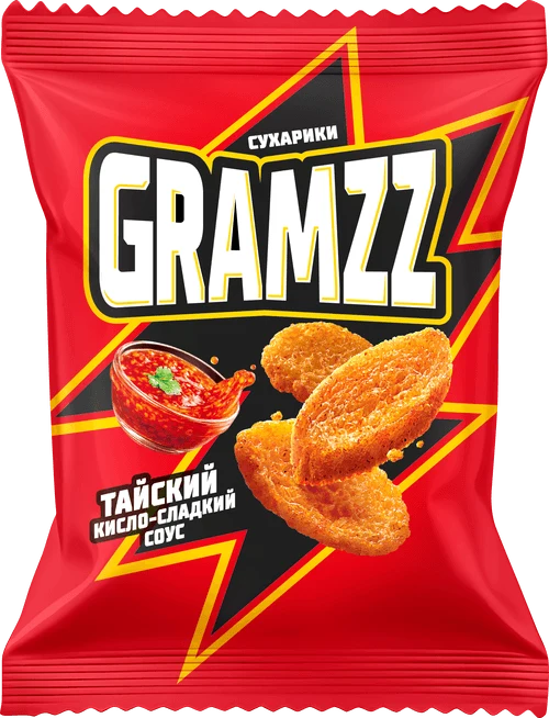Пачка сухариков GRAMZZ — тайский кисло-сладкий соус