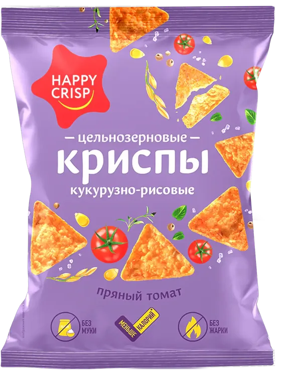 Цельнозерновые криспы «HAPPY CRISP» — Пряный томат