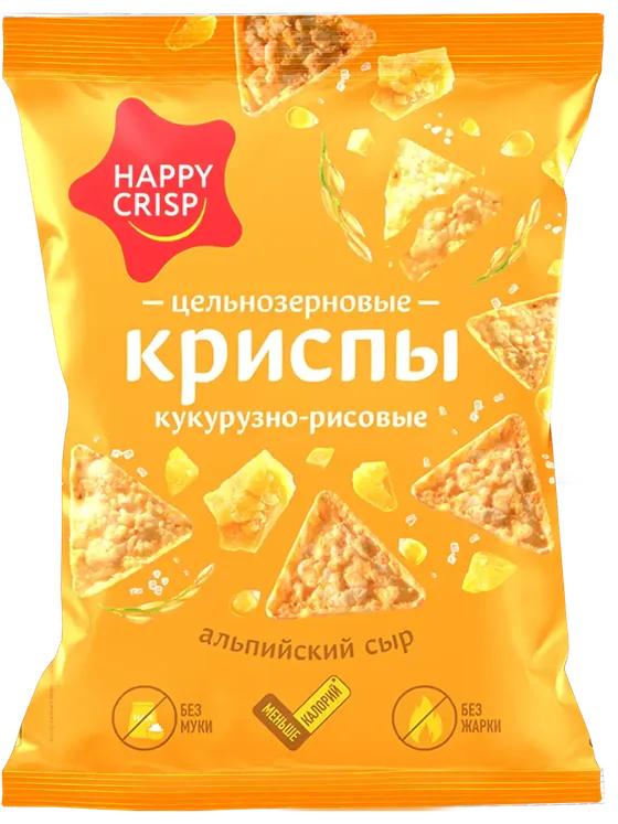 Цельнозерновые криспы «HAPPY CRISP» — Альпийский сыр