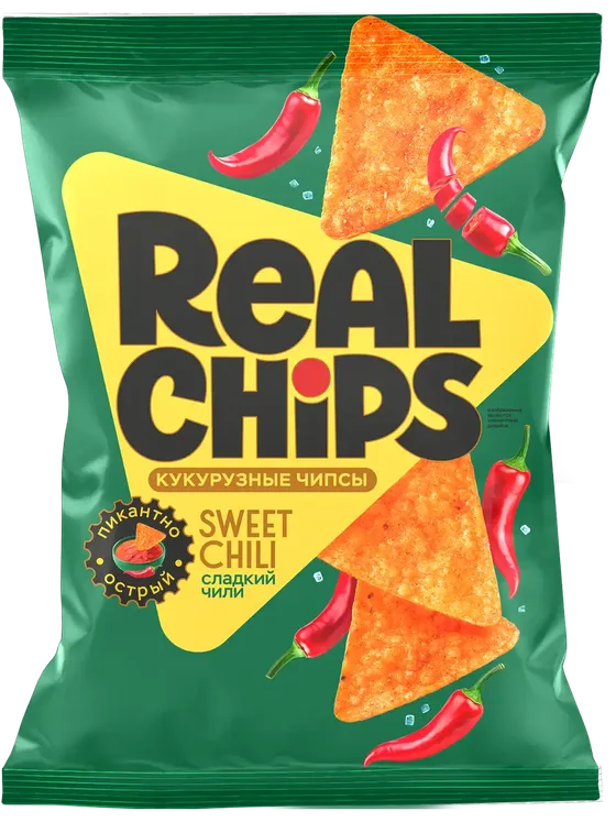 Цельнозерновые чипсы "REAL CHIPS" — Сладкий чили