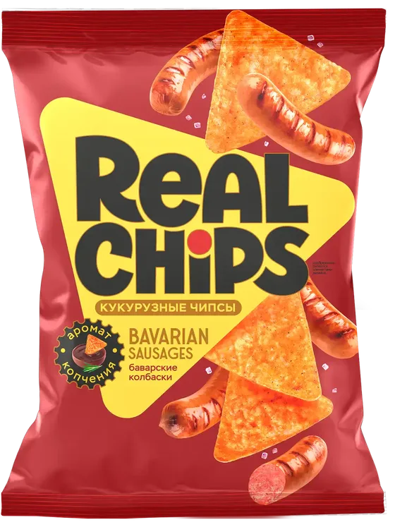 Цельнозерновые чипсы "REAL CHIPS" — Баварские колбаски
